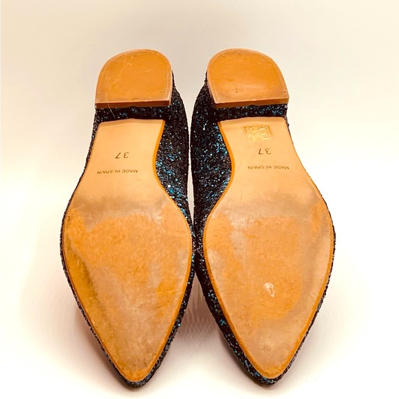 ANA SAENZ Spanish Made Gorgeous Glittery Blue Flats size 37, US 7 - Picture 7 of 7